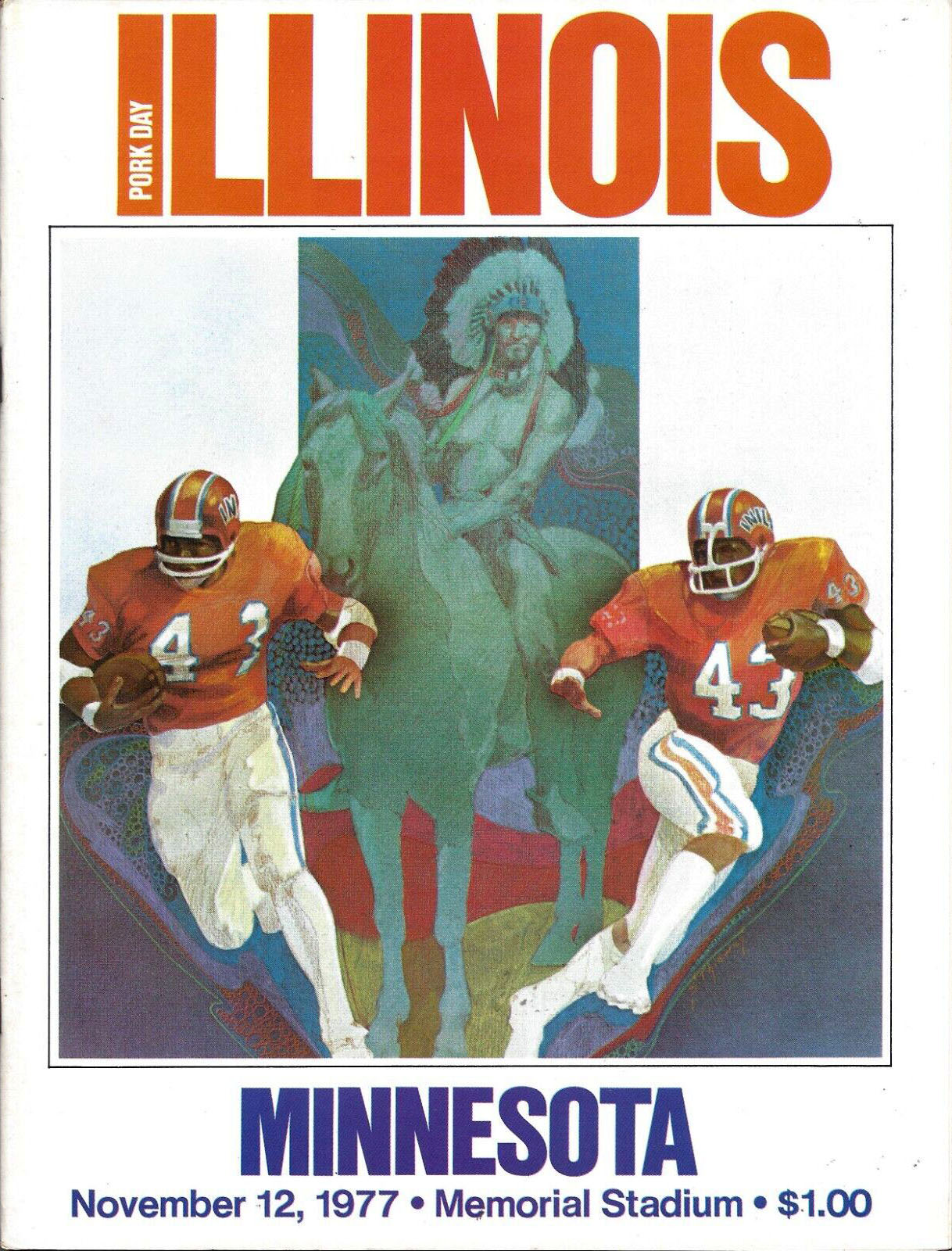 College Football Program: Illinois Fighting Illini vs. Minnesota Golden Gophers (November 12, 1977)