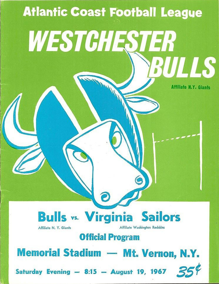 ACFL Game Program: Westchester Bulls vs. Virginia Sailors (August 19, 1967)