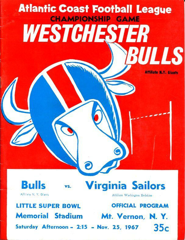 ACFL Game Program: Westchester Bulls vs. Virginia Sailors (November 25, 1967)