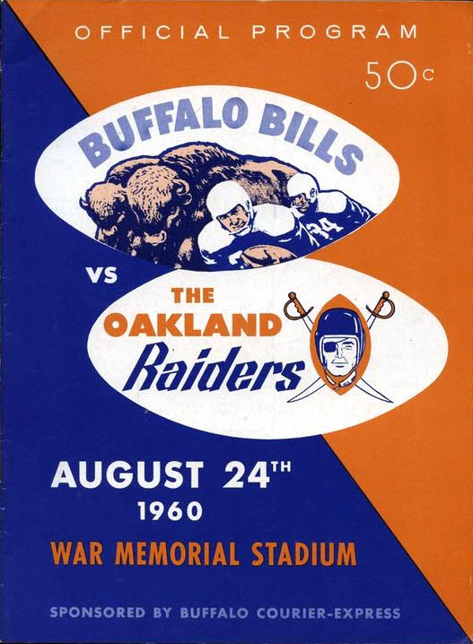 AFL Program: Buffalo Bills vs. Oakland Raiders (August 24, 1960)