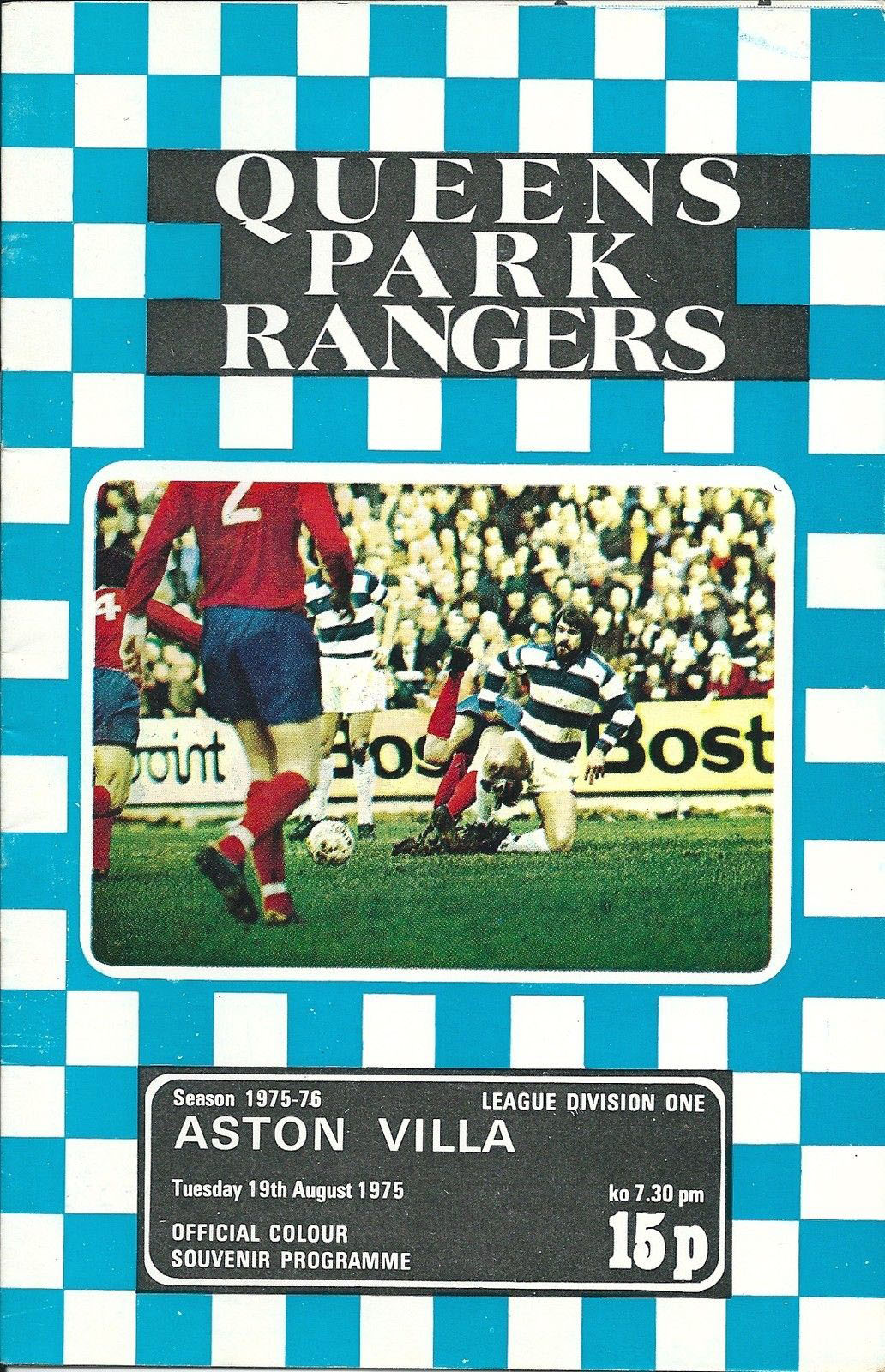 English Football Program: Queens Park Rangers vs. Aston Villa (August 19, 1975)