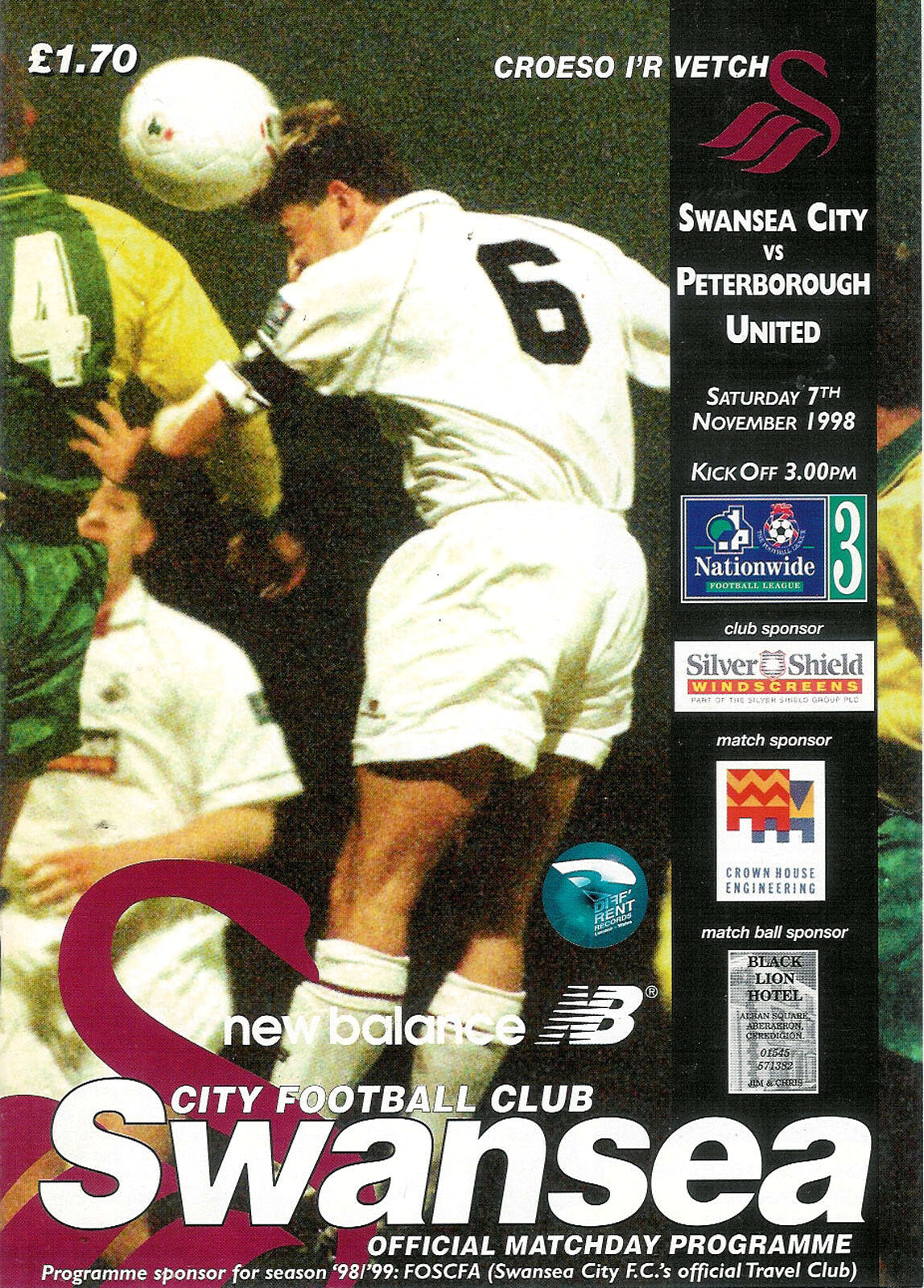 Swansea City vs. Peterborough United (November 7, 1998)