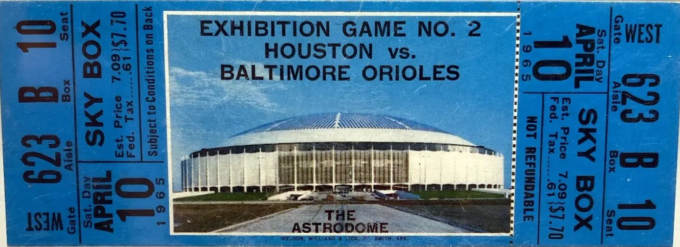 1965 Houston Astros spring training ticket