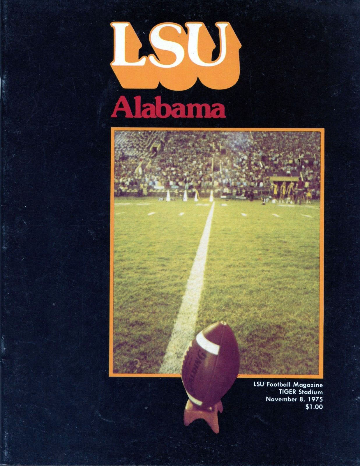 College Football Program: LSU Tigers vs. Alabama Crimson Tide (November 8, 1975)