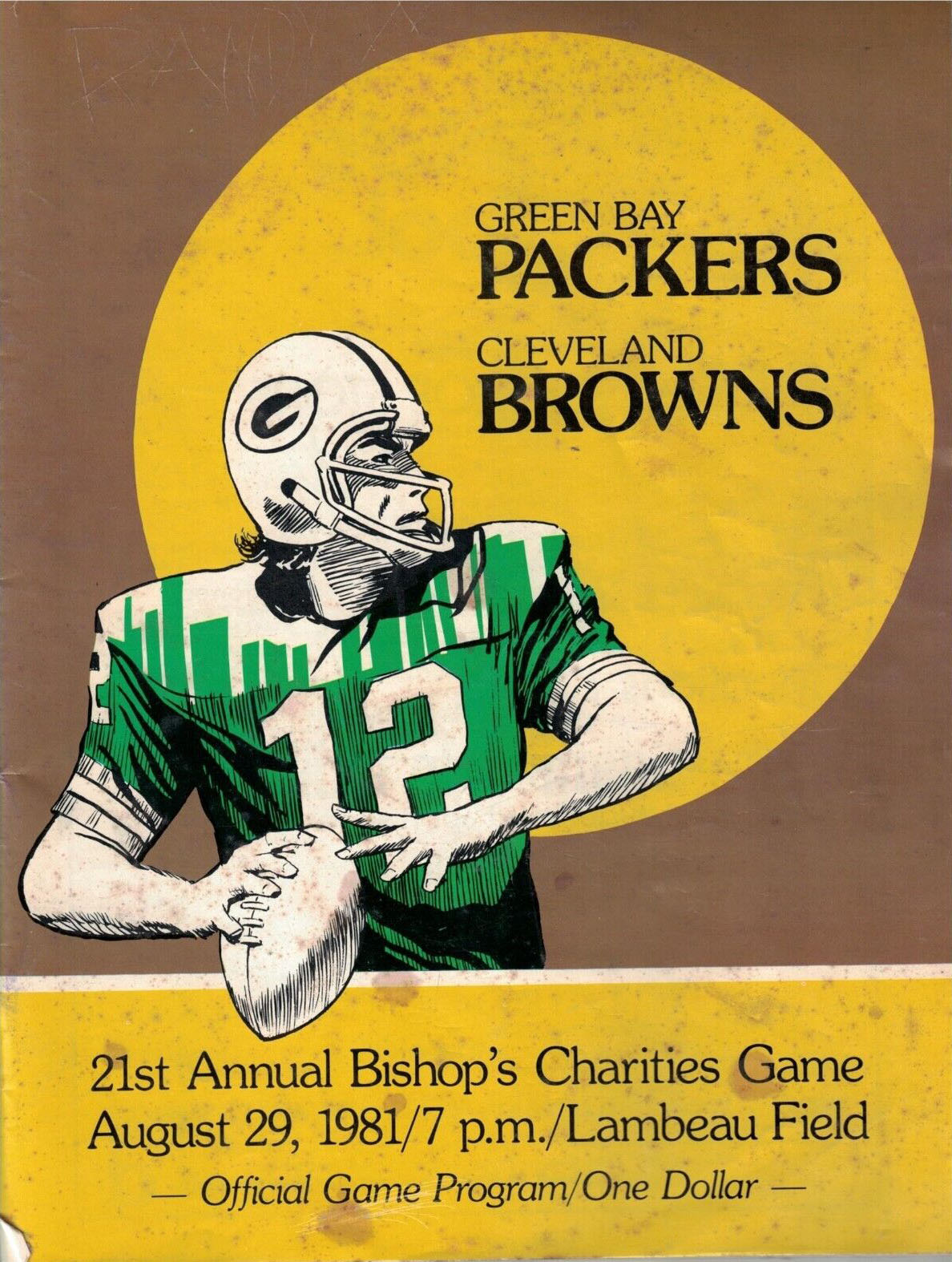 NFL Program: Green Bay Packers vs. Cleveland Browns (August 29, 1981)