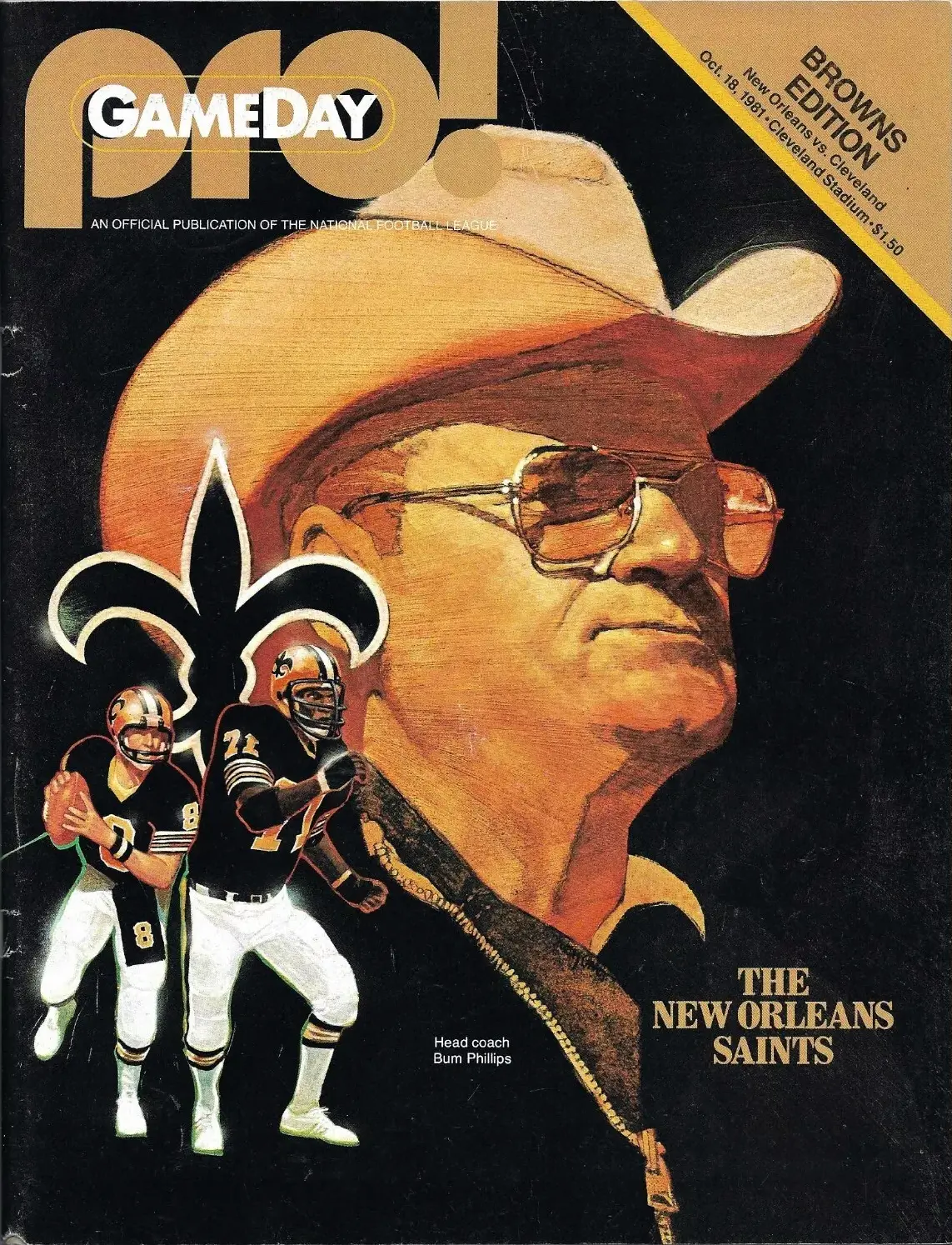 NFL Program: Cleveland Browns vs. New Orleans Saints (October 18, 1981)