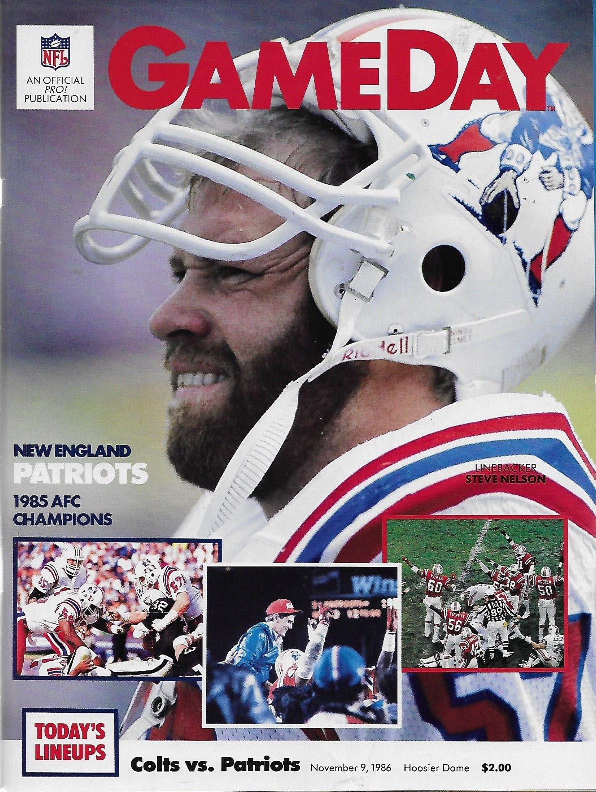 Indianapolis Colts vs. New England Patriots (November 9, 1986)