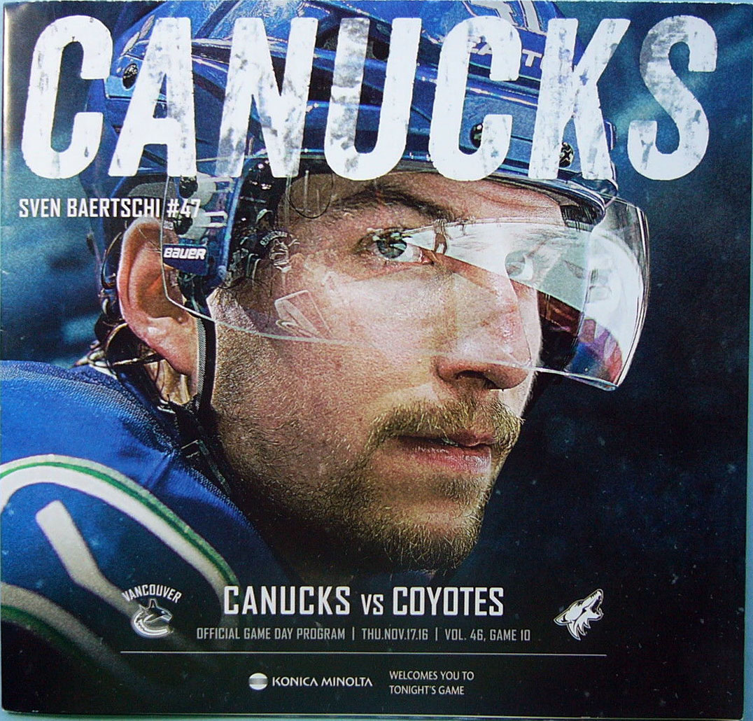 2016-17 Vancouver Canucks program