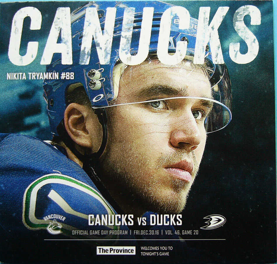 2016-17 Vancouver Canucks program