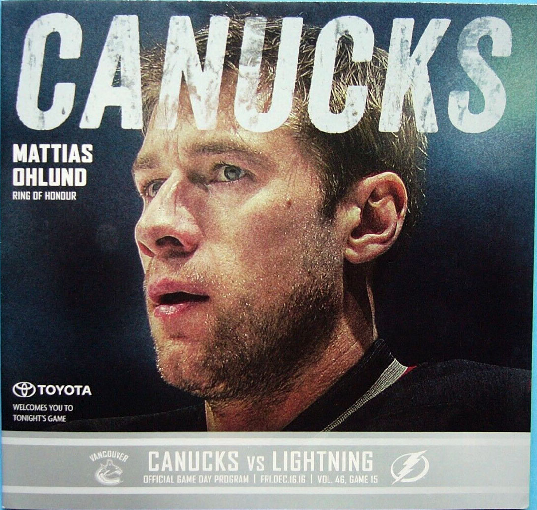 2016-17 Vancouver Canucks program