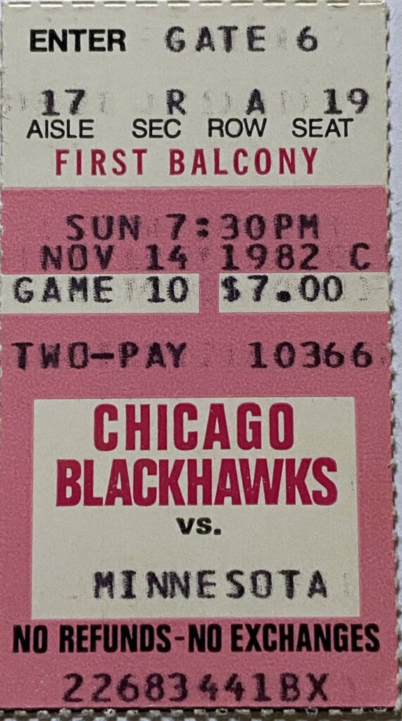 1982-83 Chicago Black Hawks program