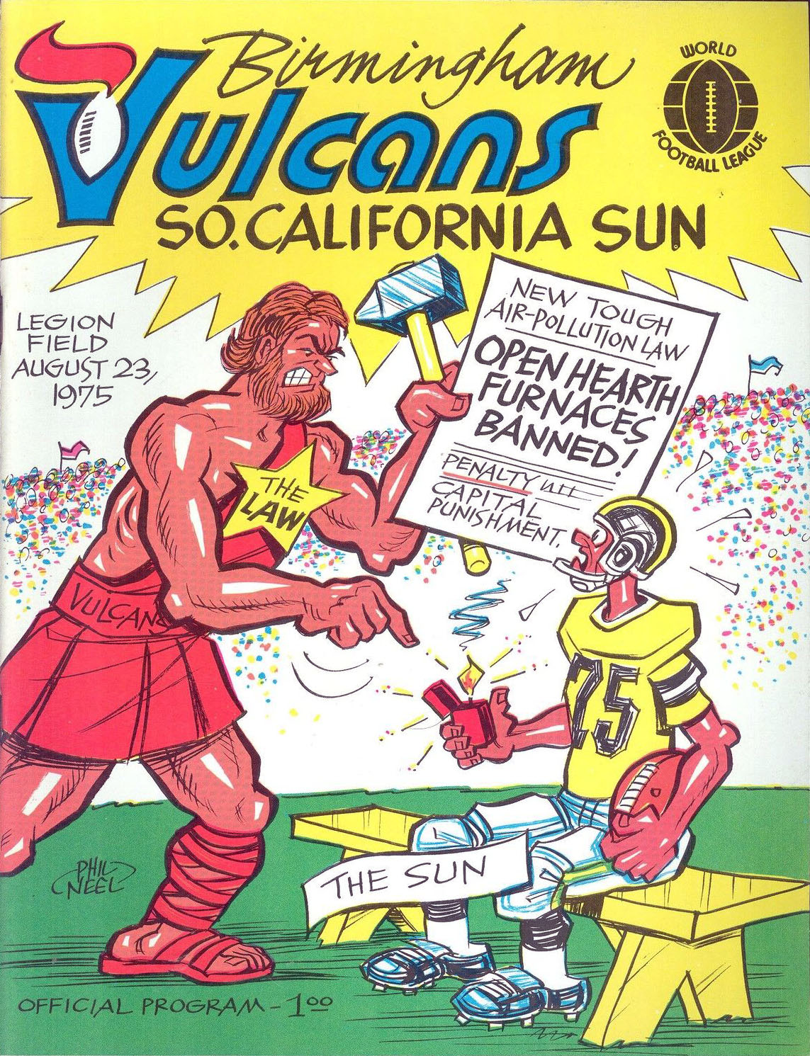 WFL Program: Birmingham Vulcans vs. Southern California Sun (August 23, 1975)