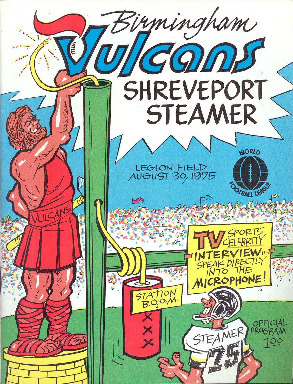 WFL Program: Birmingham Vulcans vs. Shreveport Steamer (August 30, 1975)