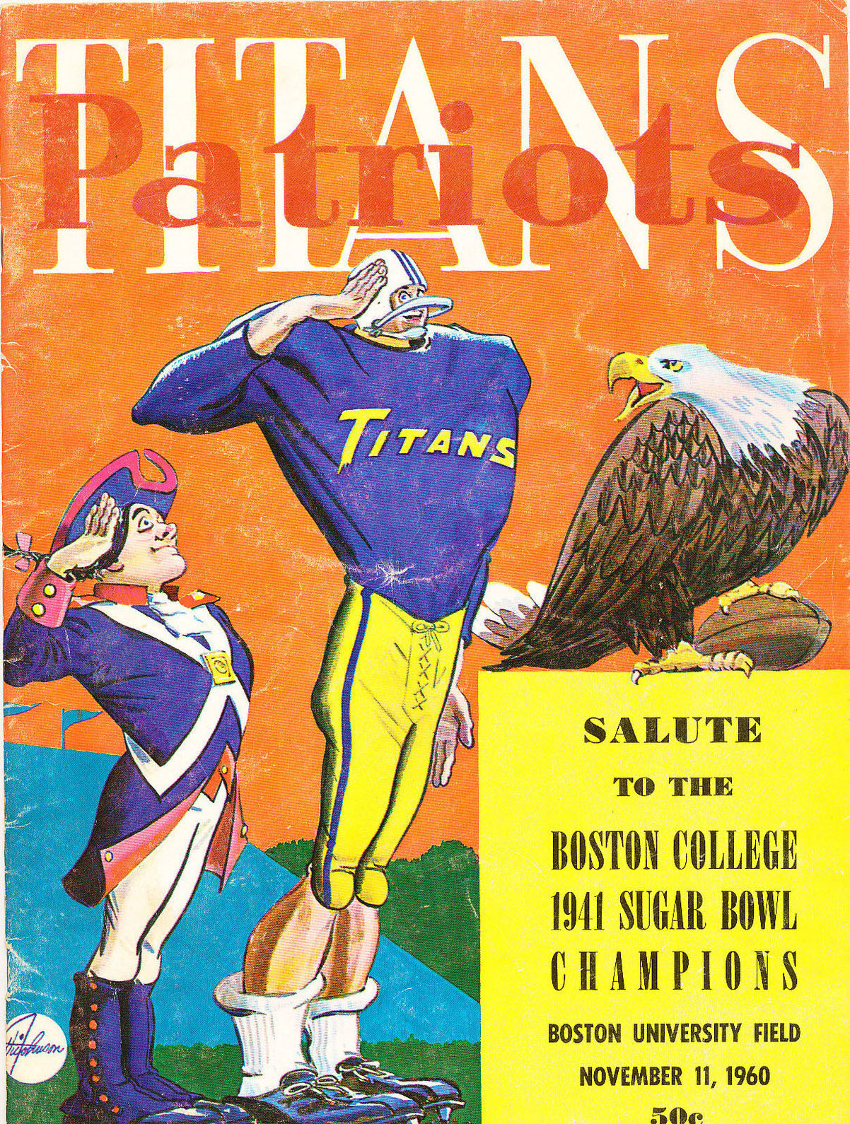 AFL Program: Boston Patriots vs. New York Titans (November 11, 1960)