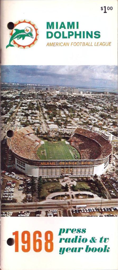 1968 Miami Dolphins media guide