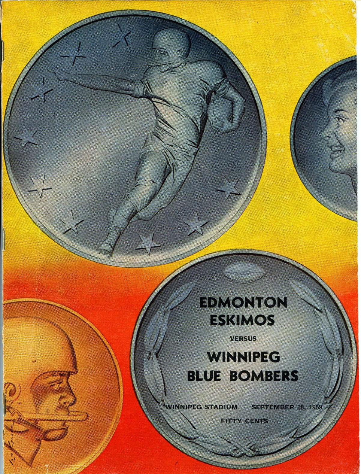 CFL Program: Winnipeg Blue Bombers vs. Edmonton Eskimos (September 28, 1959)