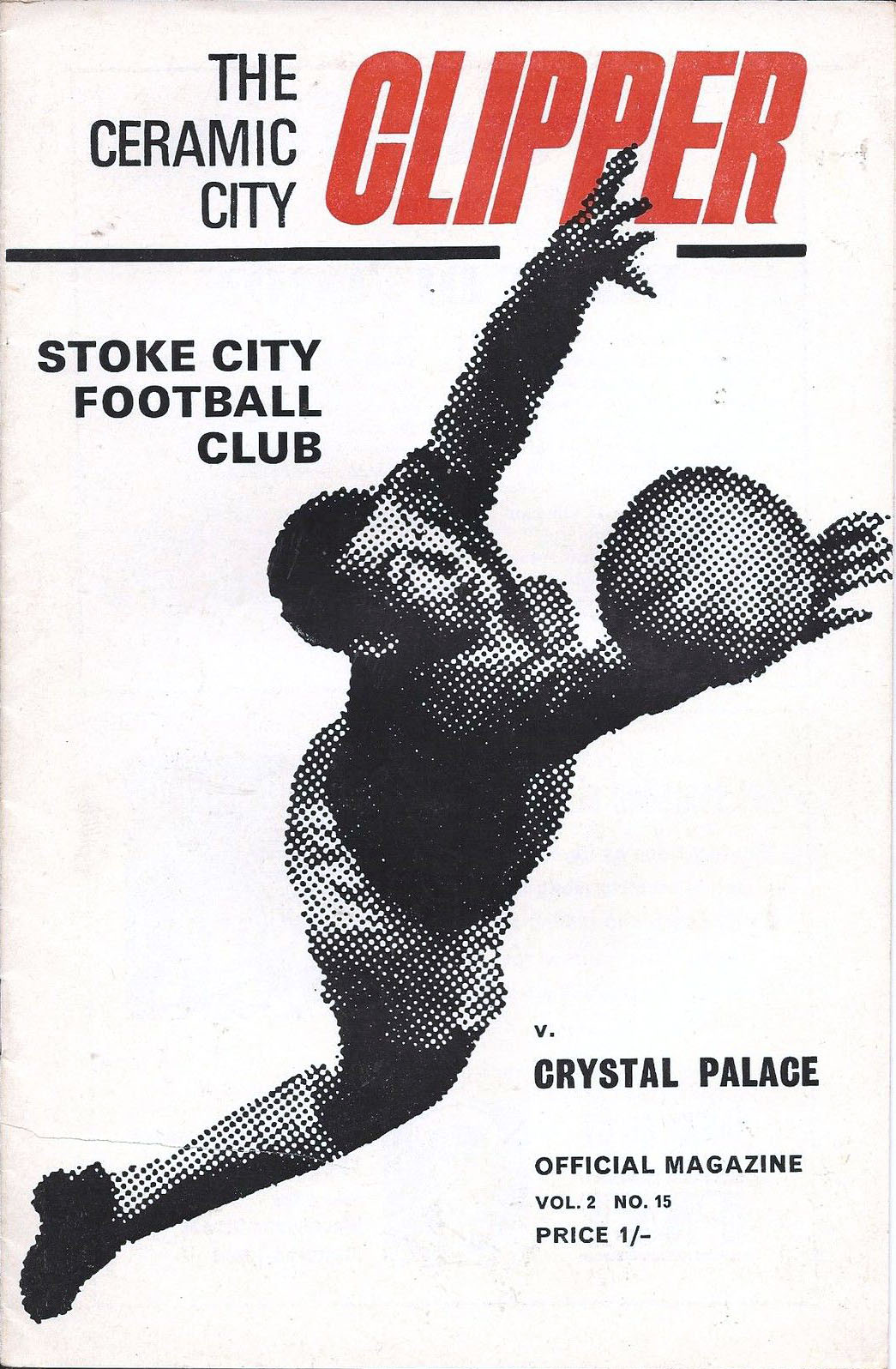 English Football Program: Stoke City vs. Crystal Palace (December 20, 1969)