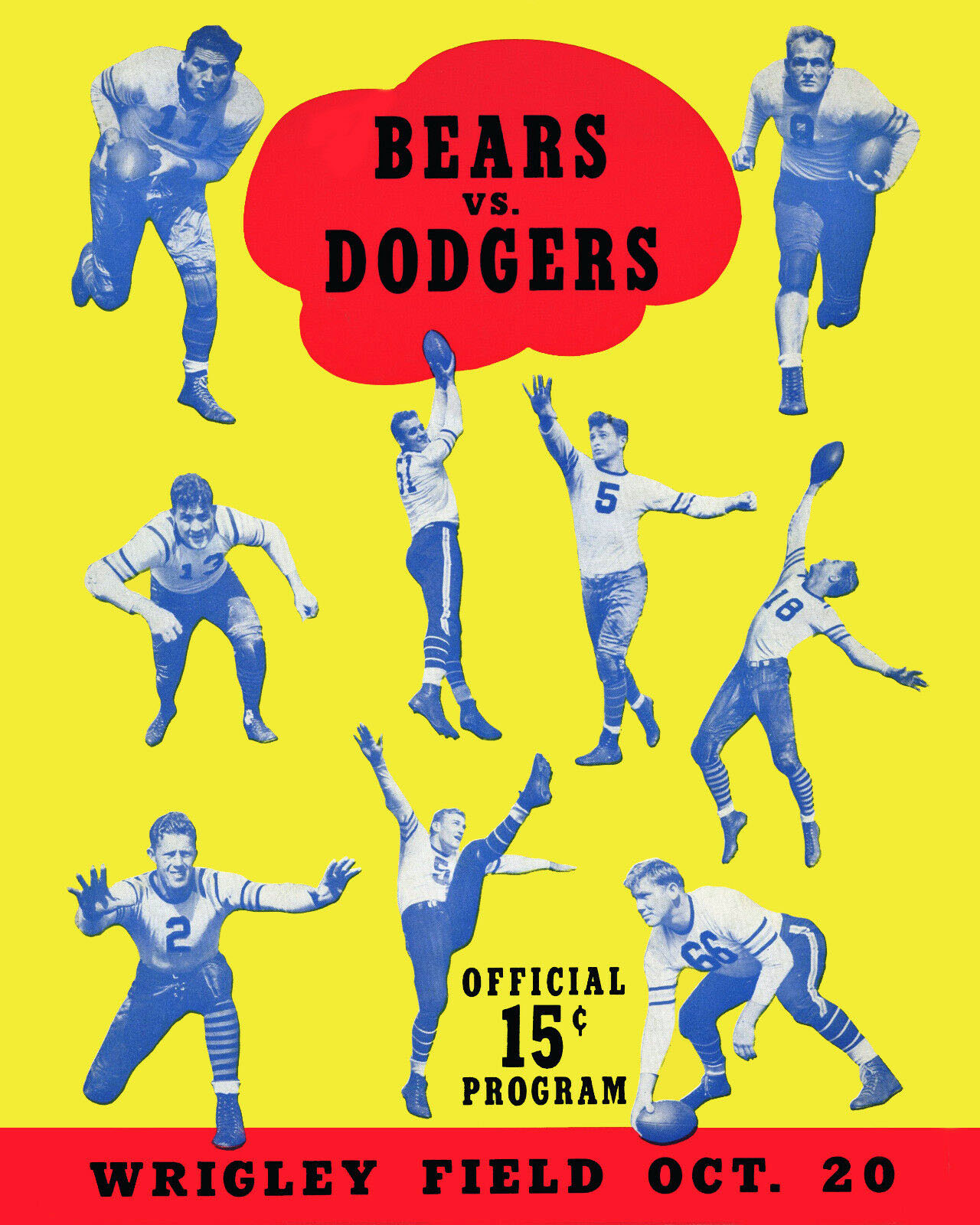 NFL Program: Chicago Bears vs. Brooklyn Dodgers (October 20, 1940)