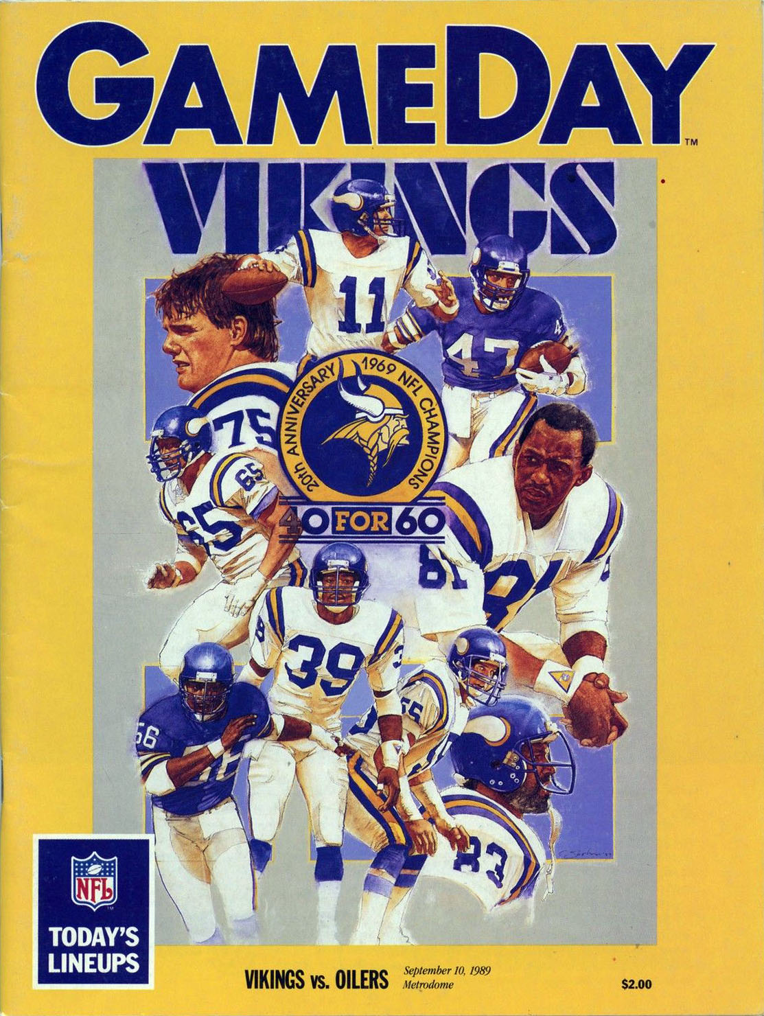 NFL Program: Minnesota Vikings vs. Houston Oilers (September 10, 1989)