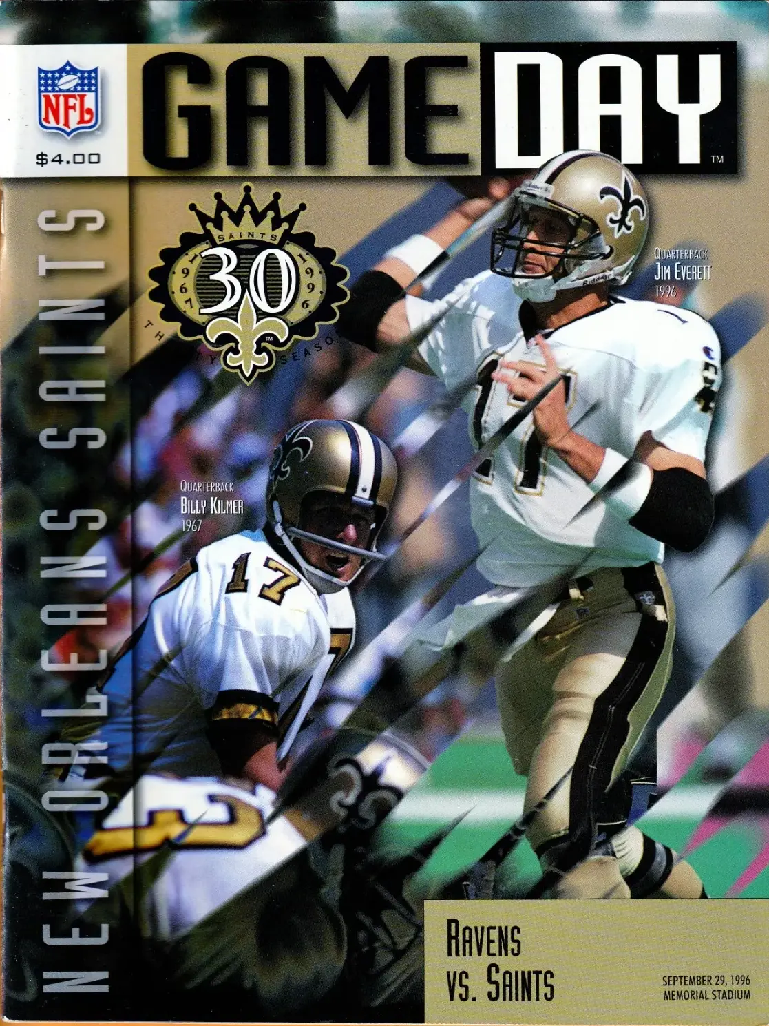 Baltimore Ravens vs. New Orleans Saints (September 29, 1996)