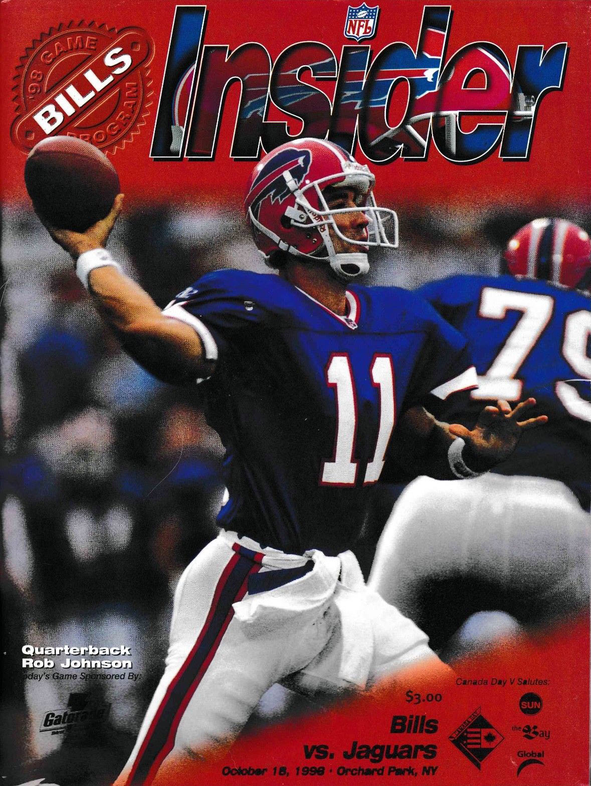 NFL Program: Buffalo Bills vs. Jacksonville Jaguars (October 18, 1998)