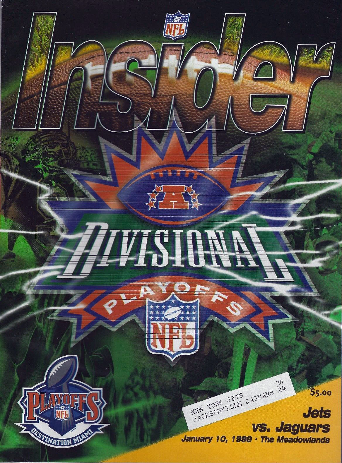 NFL Program: New York Jets vs. Jacksonville Jaguars (January 10, 1999)