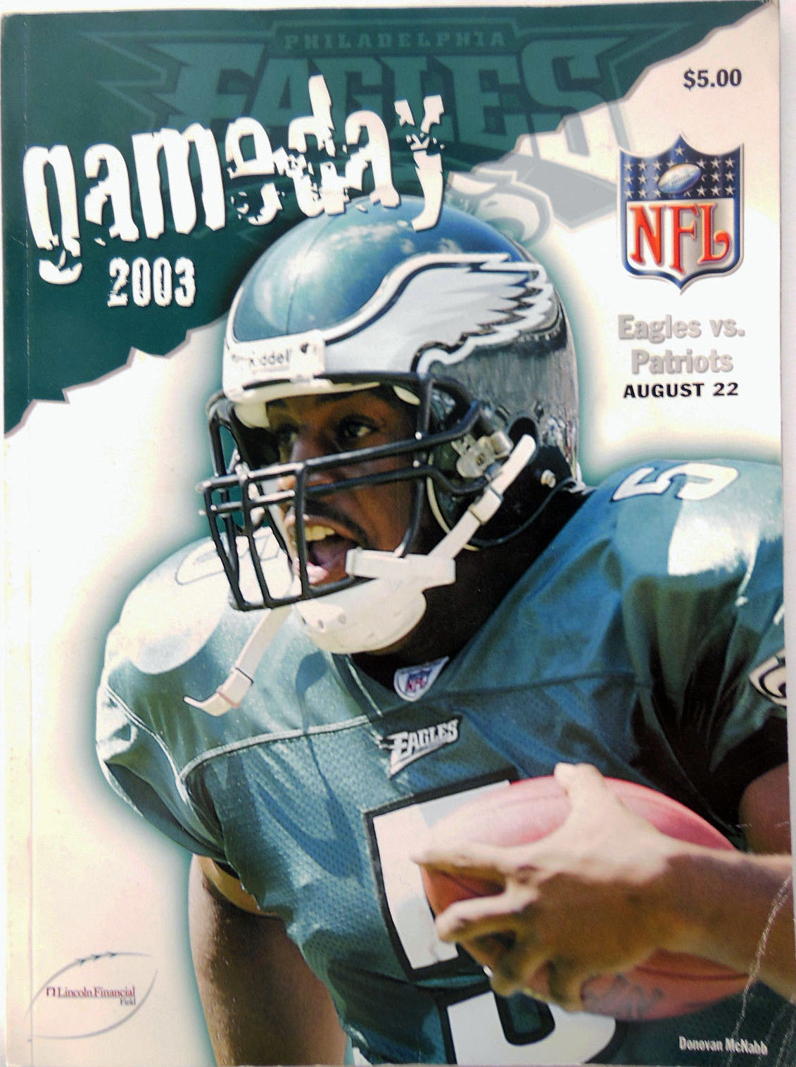 NFL Program: Philadelphia Eagles vs. New England Patriots (August 22, 2003)