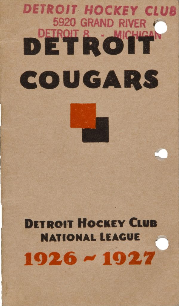 1926-27 Detroit Cougars media guide