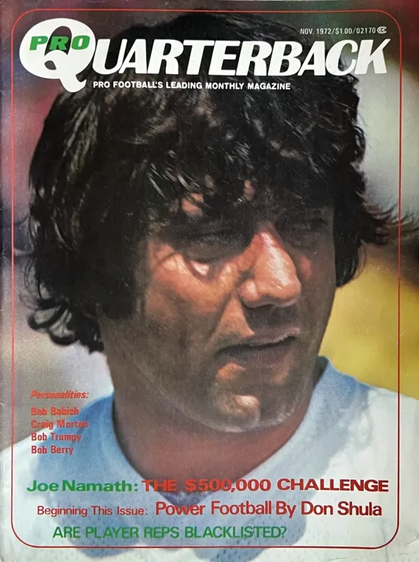 Pro Quarterback Magazine Cover - November 1972