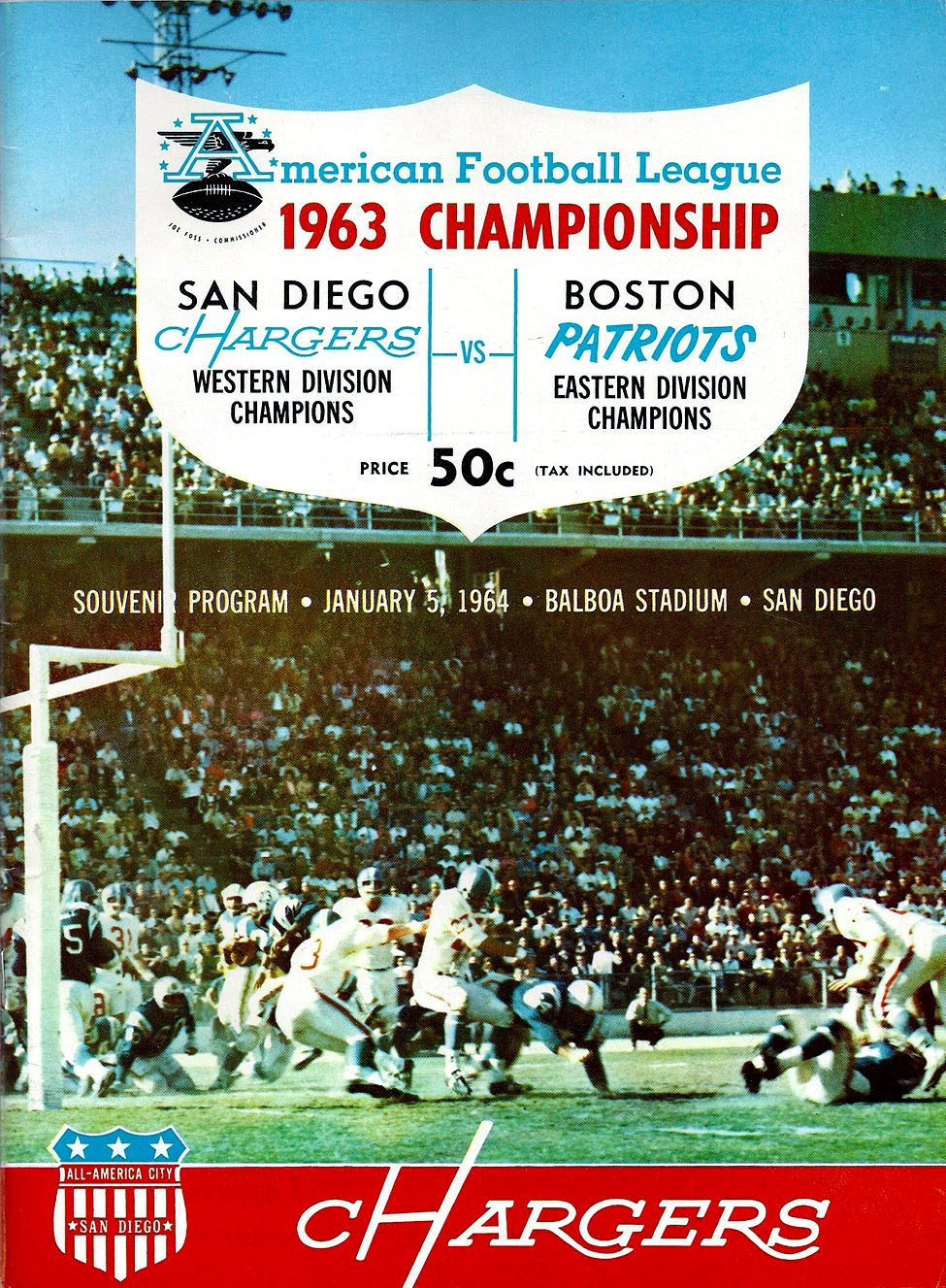 San Diego Chargers vs. Boston Patriots (January 5, 1964)