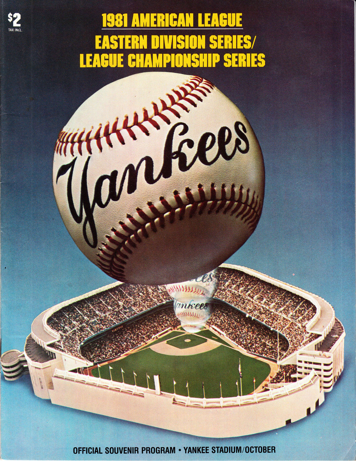 1981 New York Yankees ALCS program