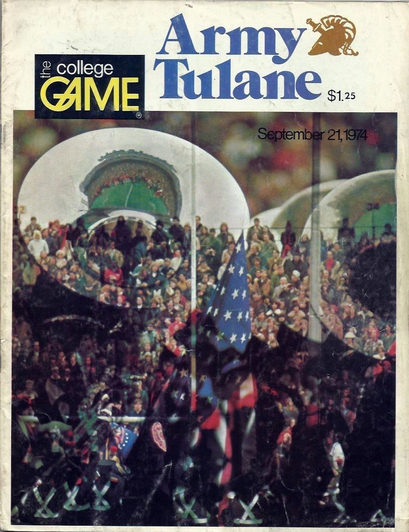 College Football Program: Army Cadets vs. Tulane Green Wave (September 21, 1974)