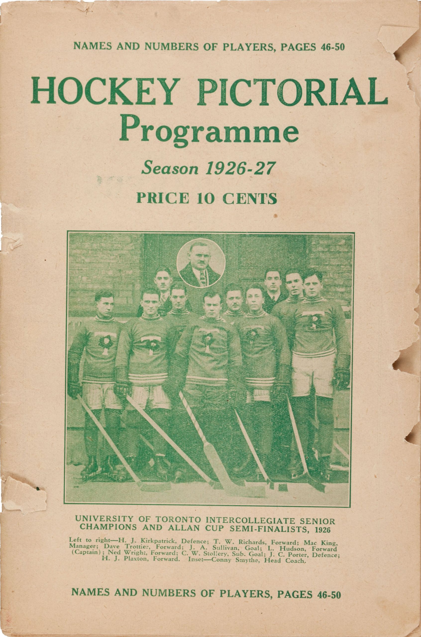 NHL Program: Toronto St. Patricks (1926-27)