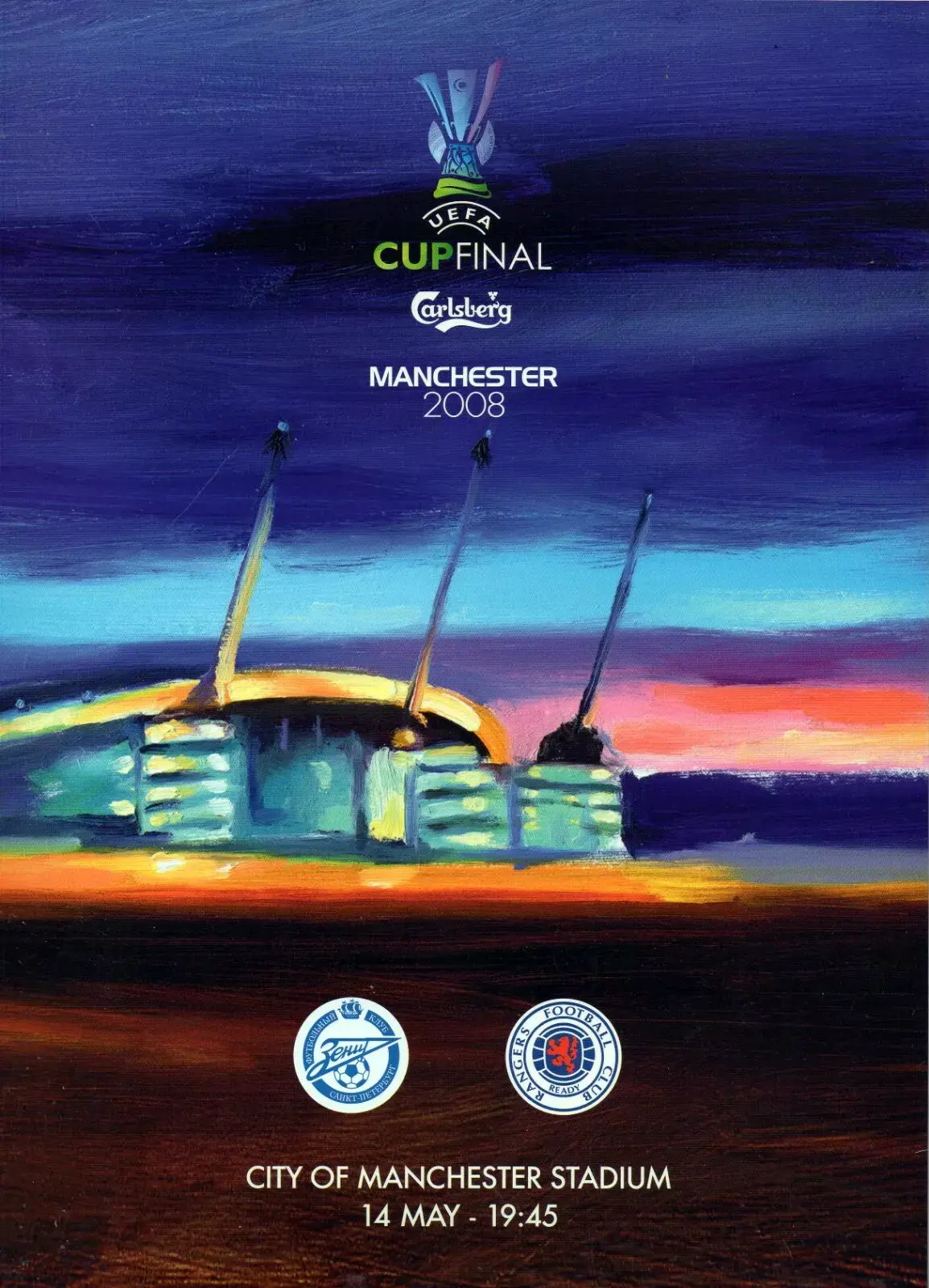 UEFA Cup program: Zenit St. Petersburg vs. Rangers (May 14, 2008)