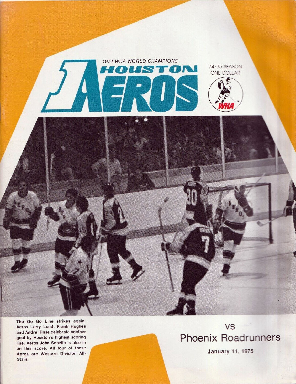 1974-75 Houston Aeros program