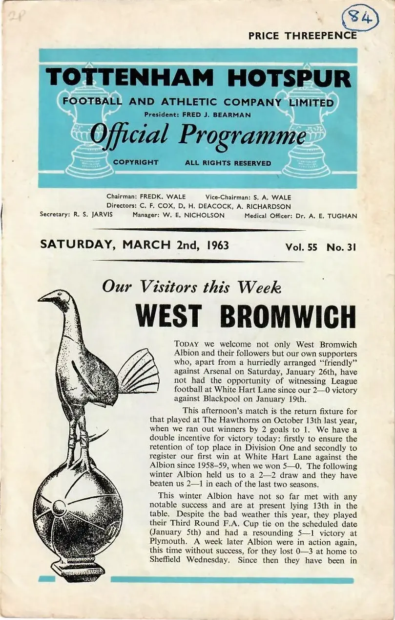 Tottenham Hotspur vs. West Bromwich Albion (March 2, 1963)