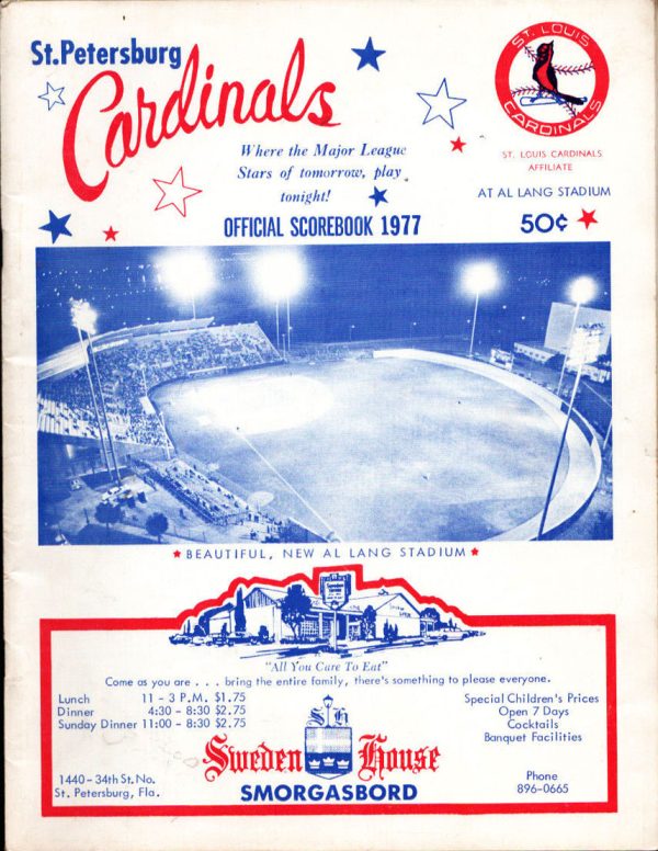 1977 St. Petersburg Cardinals program