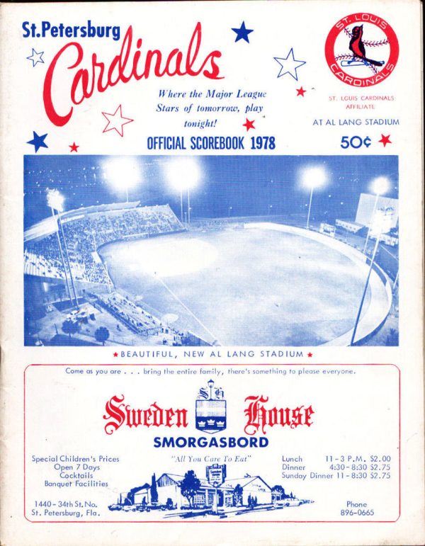 1978 St. Petersburg Cardinals program