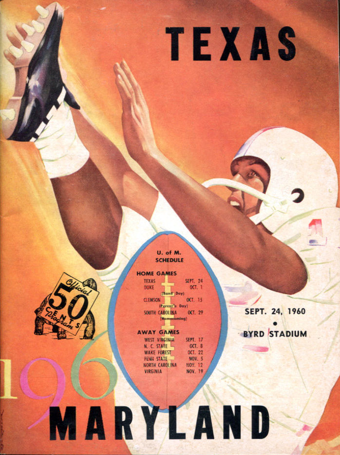 College Football Program: Maryland Terrapins vs. Texas Longhorns (September 24, 1960)