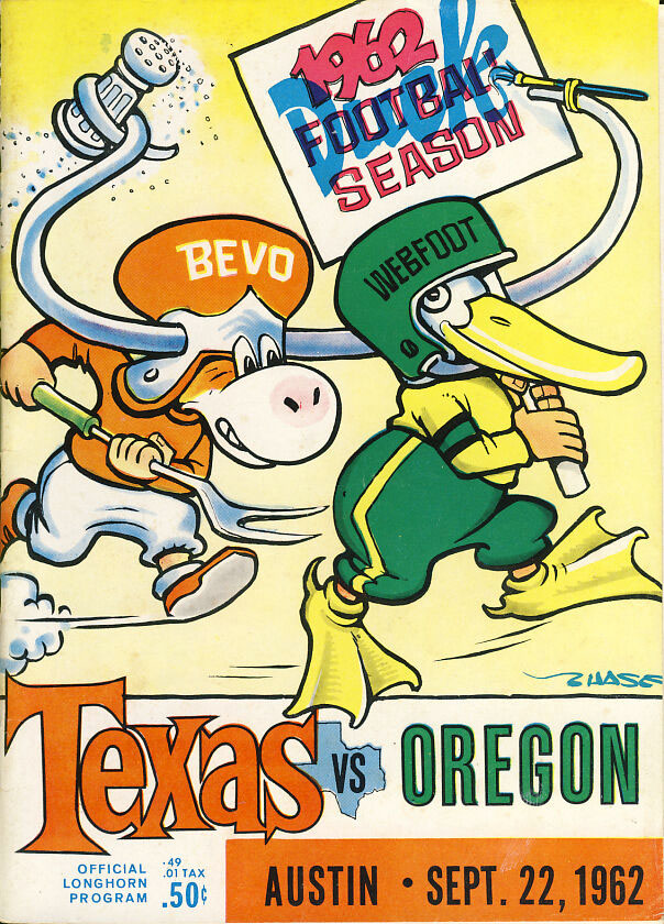 College Football Program: Texas Longhorns vs. Oregon Ducks (September 22, 1962)