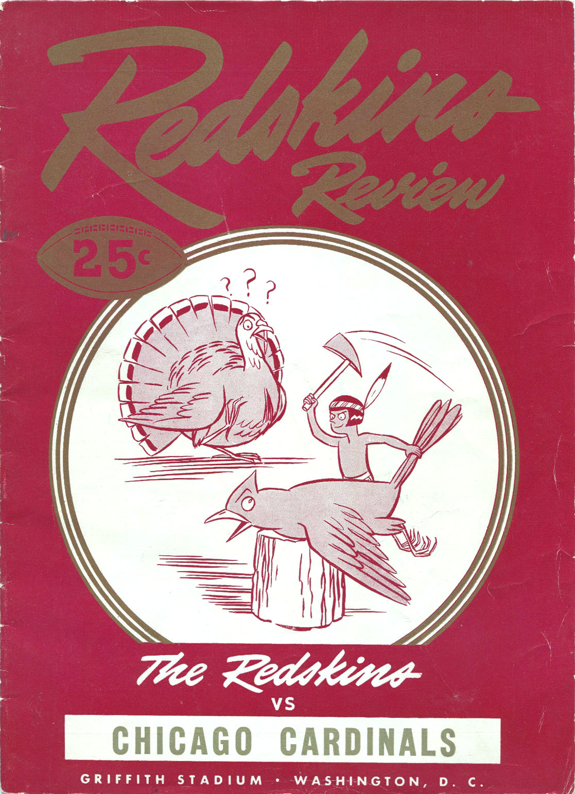 NFL Program: Washington Redskins vs. Chicago Cardinals (November 23, 1947)