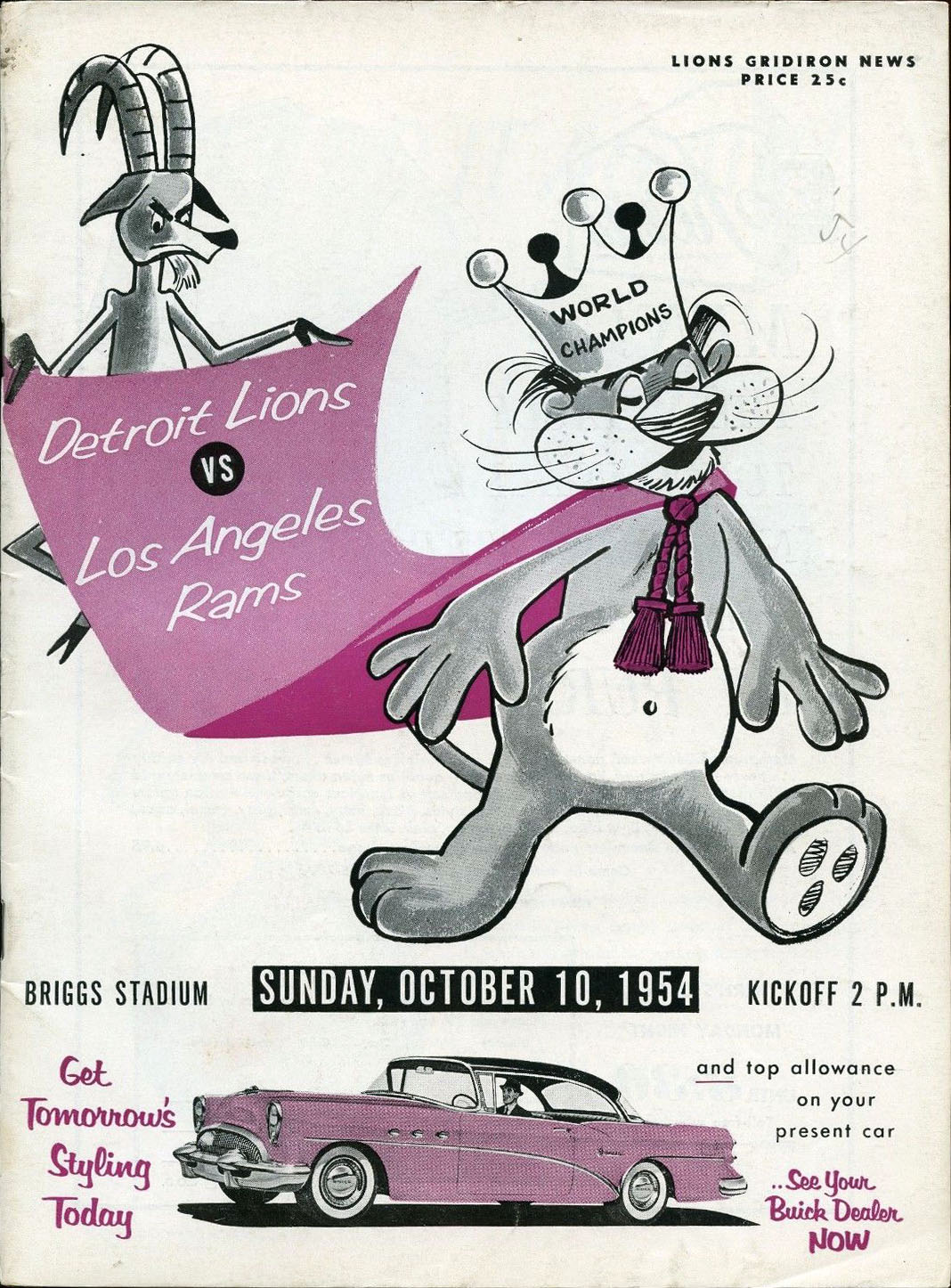 Detroit Lions vs. Los Angeles Rams (October 10, 1954)