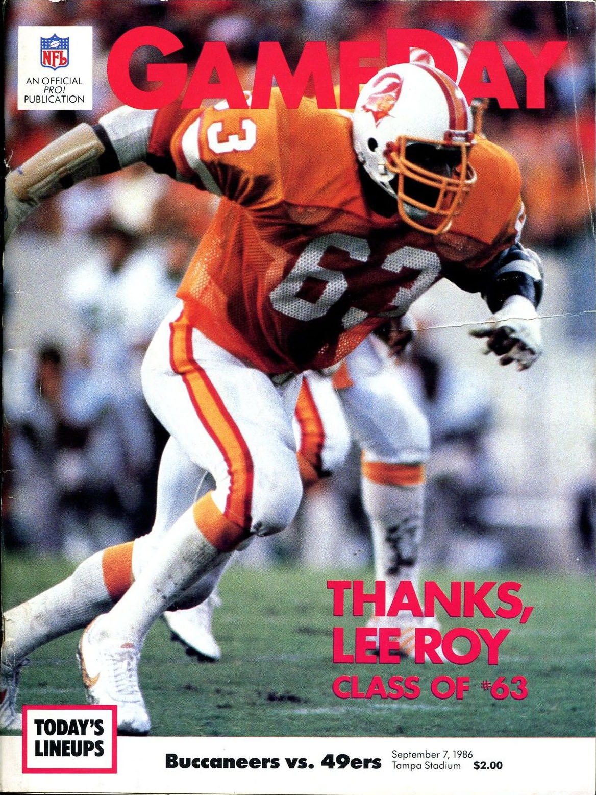 NFL Program: Tampa Bay Buccaneers vs. San Francisco 49ers (September 7, 1986)