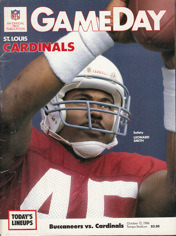 NFL Program: Tampa Bay Buccaneers vs. St. Louis Cardinals (October 12, 1986)