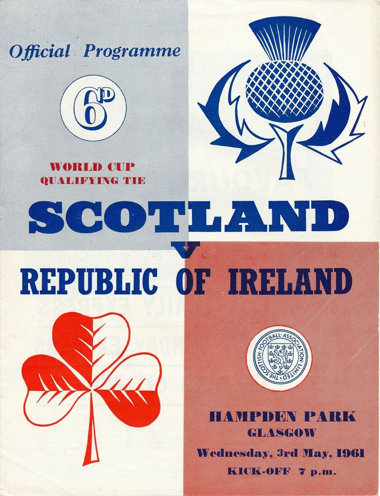 World Cup Program: Scotland vs. Republic of Ireland (May 3, 1961)