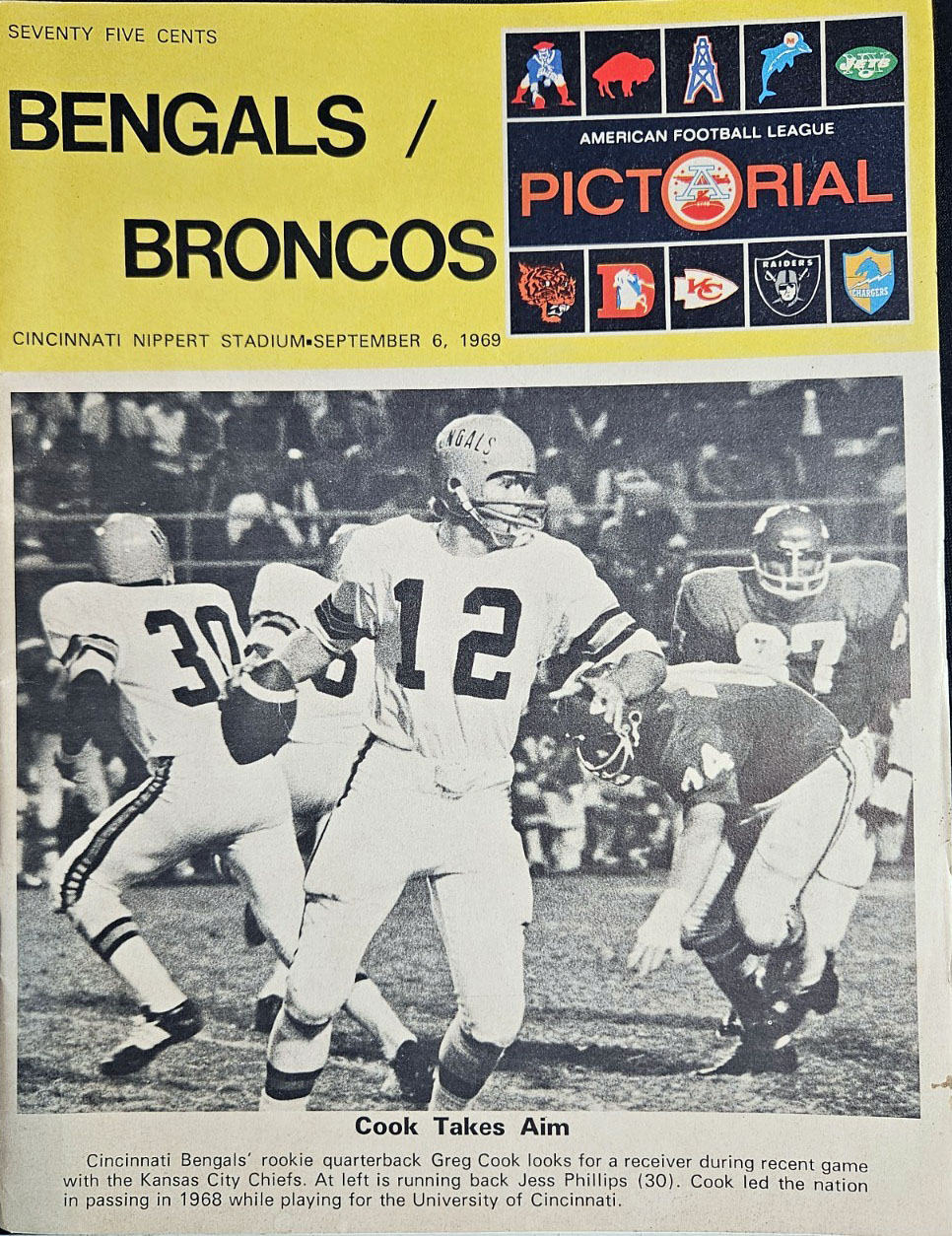 Cincinnati Bengals vs. Boston Patriots (September 6, 1969)