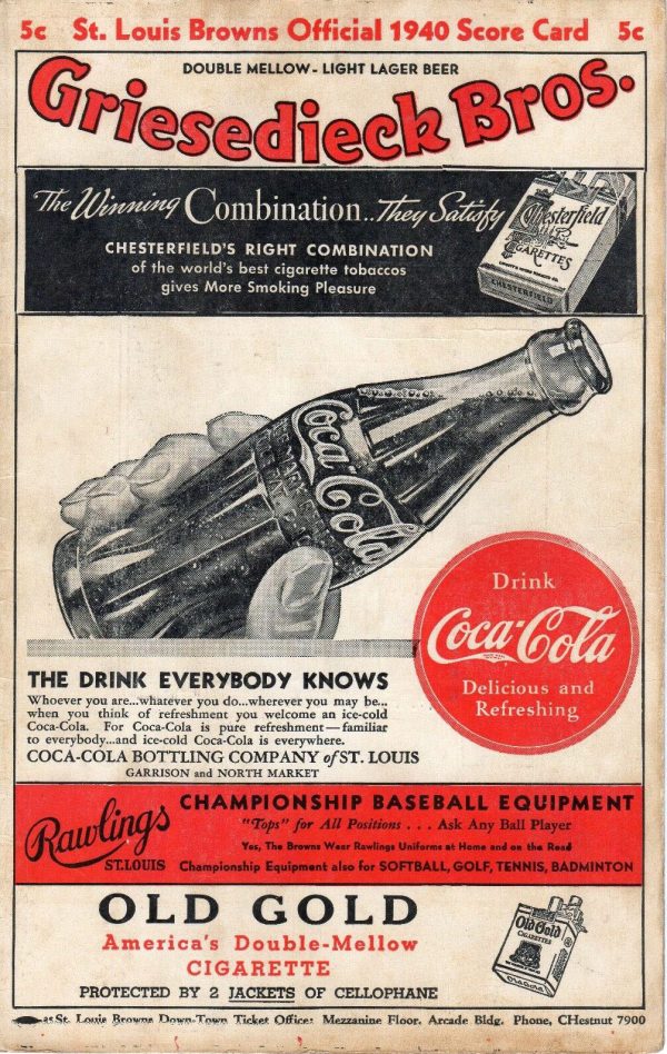 1940 St. Louis Browns program