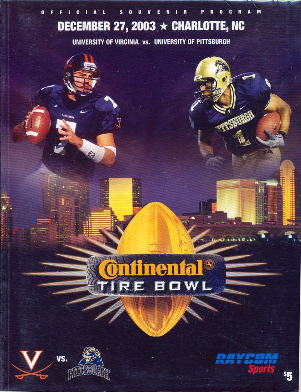 NCAA Bowl Game Program: 2003 Continental Tire Bowl (Pittsburgh Panthers vs. Virginia Cavaliers)