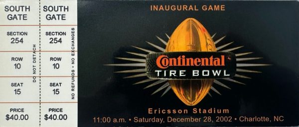 2002 Continental Tire Bowl ticket