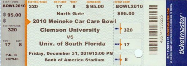 2010 Meineke Car Care Bowl ticket